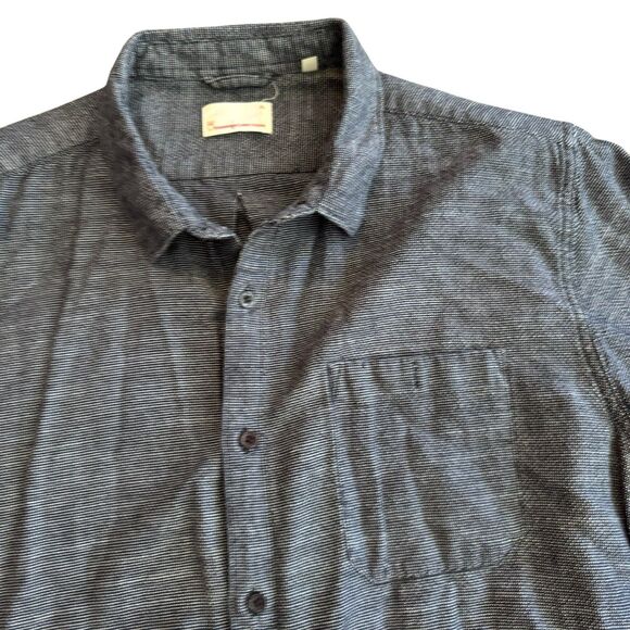 Knowledge Cotton Apparel Long Sleeve Button Down Mens XL Dark Gray Cotton - Picture 9 of 13